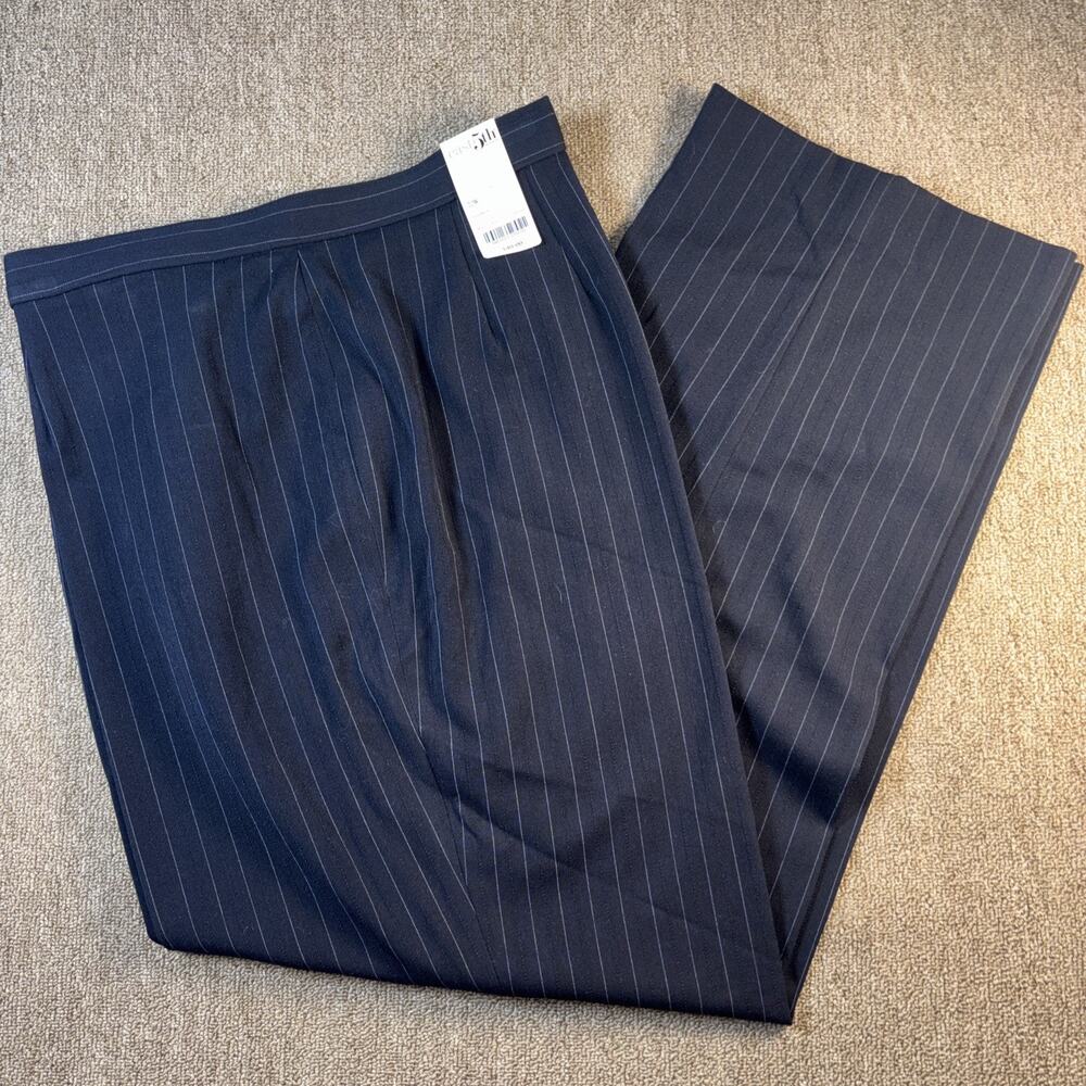 East 5th Women Suit Pants Pinstripe 22W Navy NWT Y2K Dress Pants